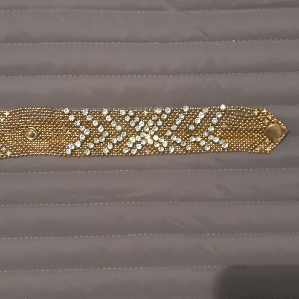 Antique Gold and Rhinestone Anthropologie Bracelet